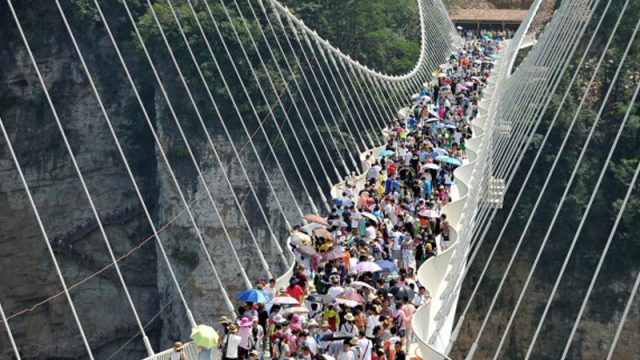 Spectacular glass bridge closed after just two weeks