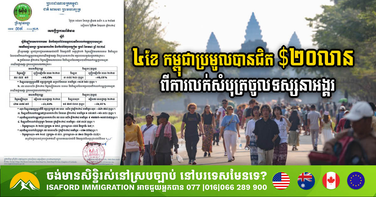 Angkor Ticket Sales Propel Cambodia’s Tourism Revenue to New Heights With US$19.9m Revenue in 4 Months