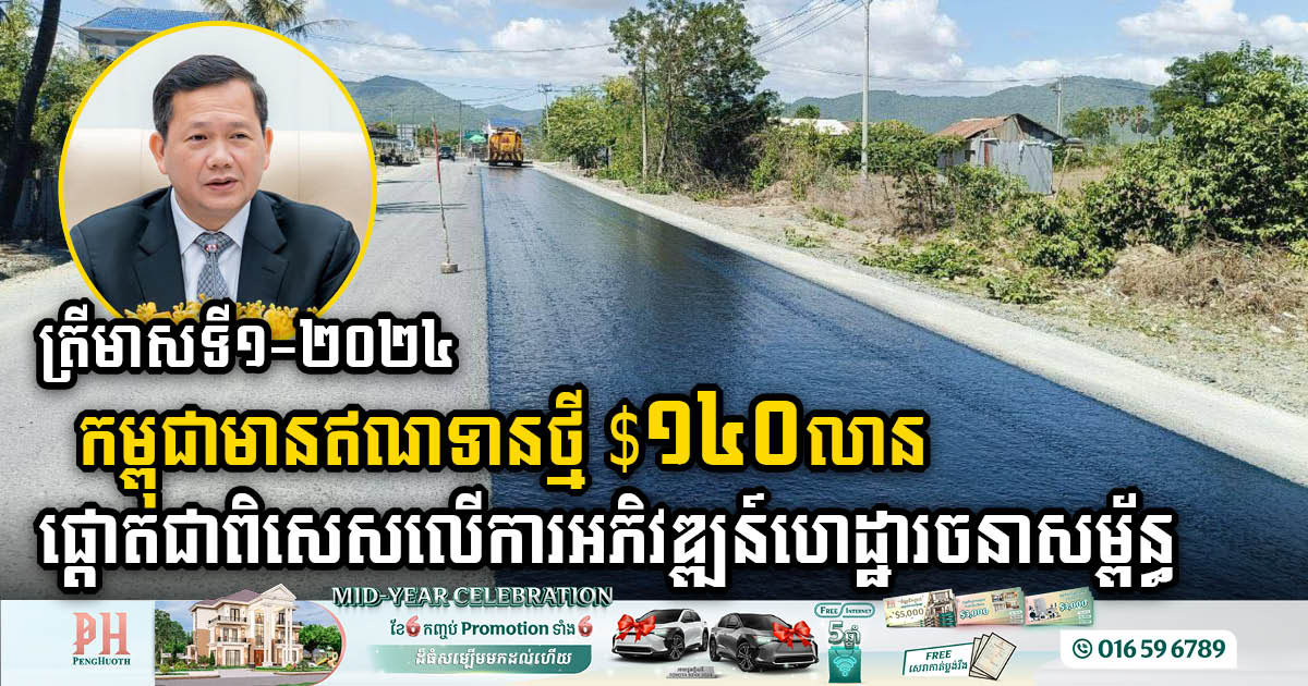 Cambodia Secures US$140m in Concessional Loans for Q1 2024 Infrastructure Development