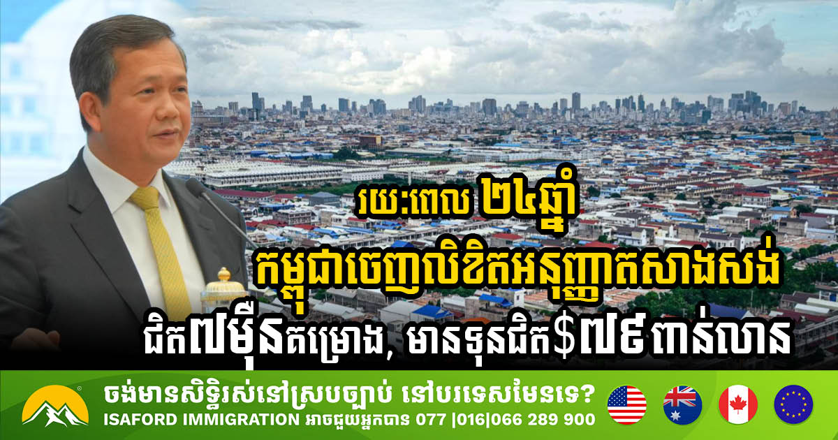 Cambodia Issues Nearly 70,000 Construction Permits Worth USD 78.96 Billion in 24 Years