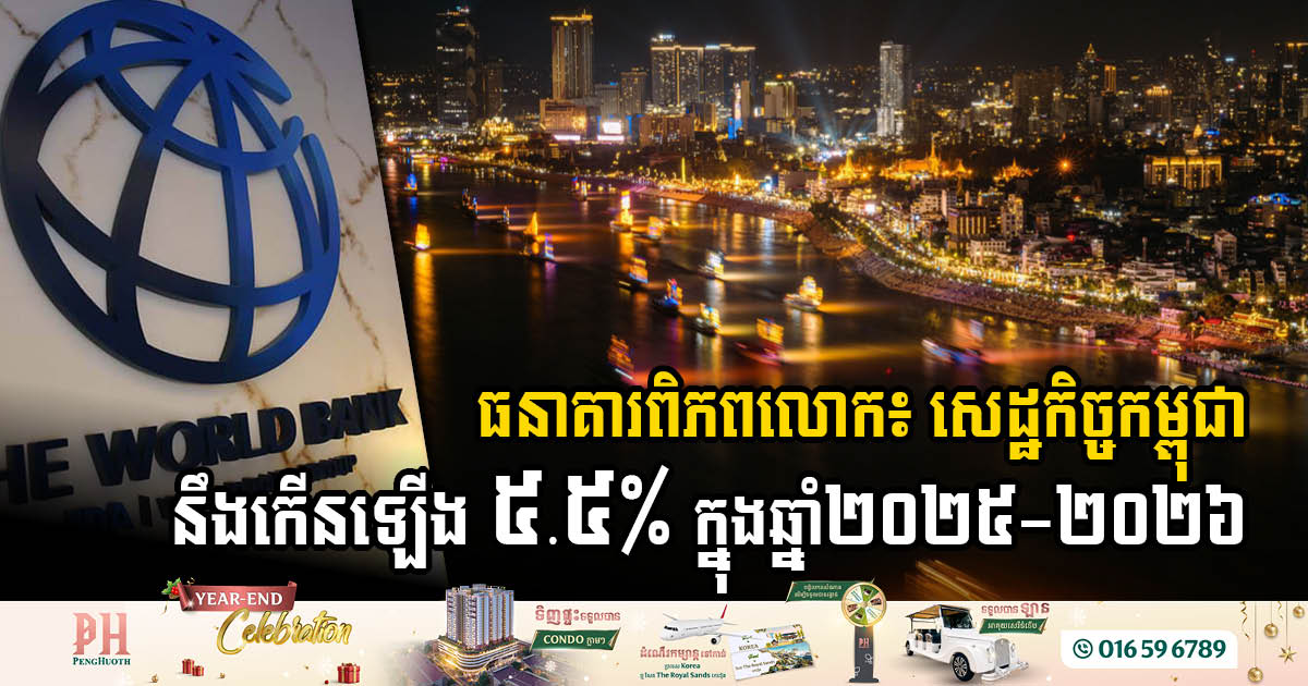 World Bank: Cambodia’s Economic Growth Forecasted to Reach 5.5% in 2025-2026 Amid Global and Domestic Challenges
