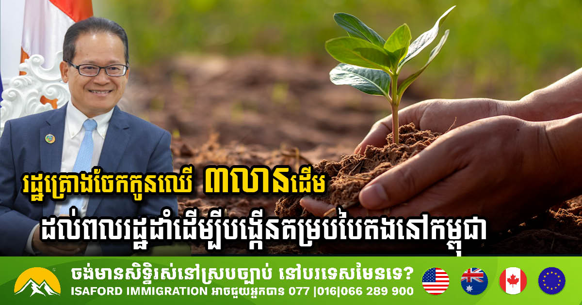 Ministry of Environment to Distribute 3 Million Saplings in Cambodia’s Green Initiative