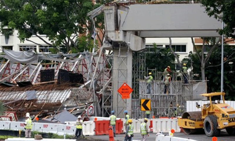 Singapore Road Collapse Kills One