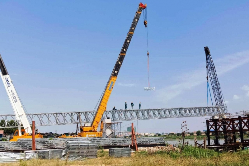 Iron Bridge Crossing Tonle Sap 60 Percent Complete