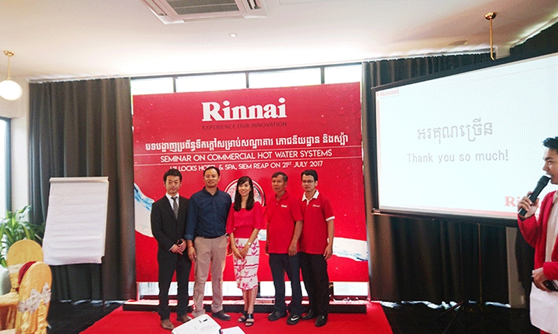 Rinnai Showcases Hot Water Solutions to Siem Reap Market