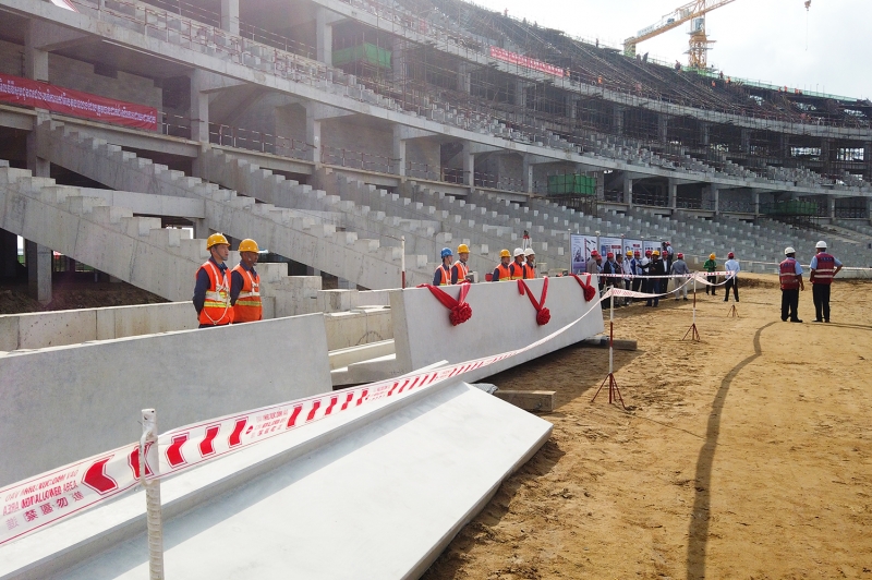 Seat Installation Begins at Chinese-funded Morodok Techo Stadium