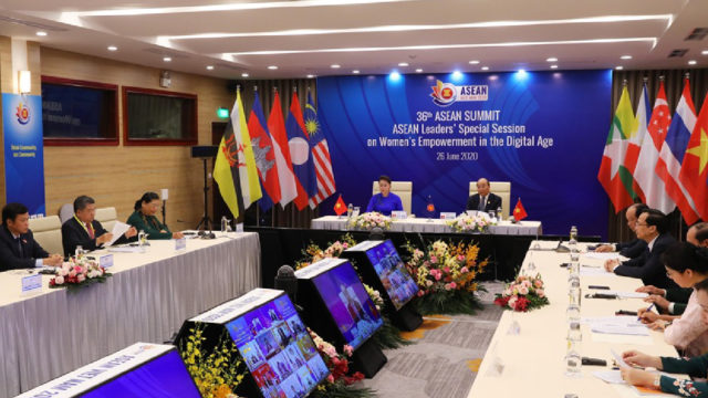 មេរៀនកូវីដ១៩ មេដឹកនាំអាស៊ាន ចាប់ផ្តើមនិយាយអំពីហេដ្ឋារចនាសម្ព័ន្ធបៃតង និងឌីជីថលភាវូបនីយកម្មក្នុងតំបន់