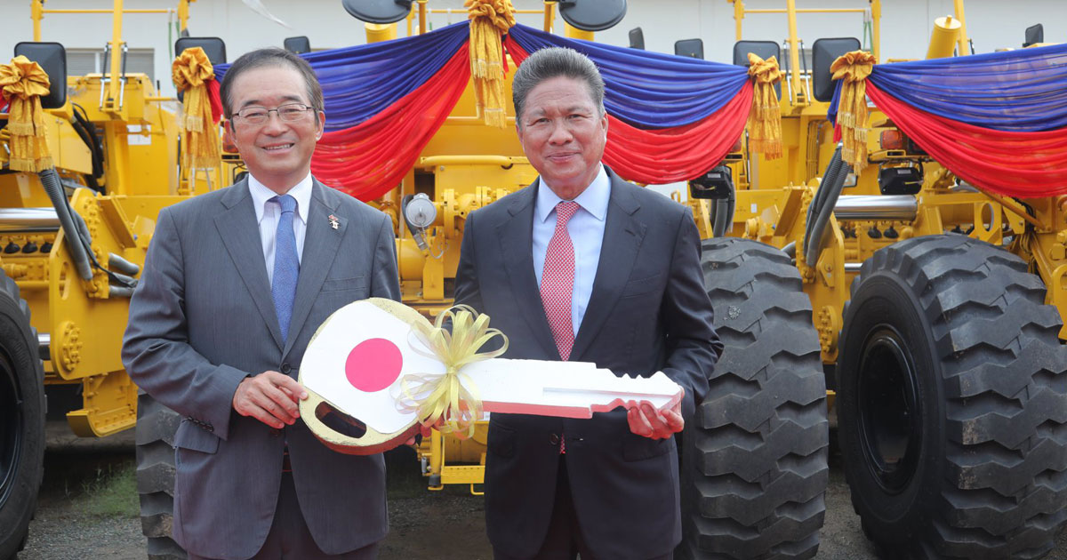 Japan Grants 15 Construction Machines to Promote Infrastructure Development in Cambodia