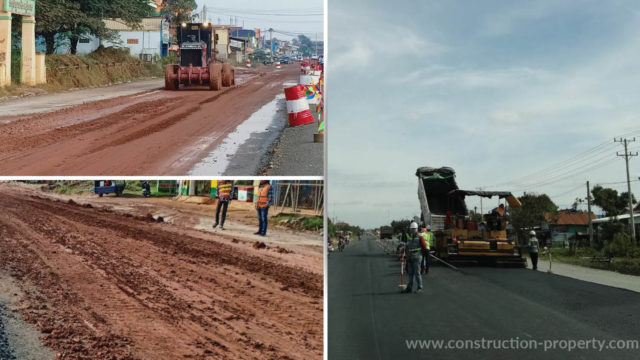 ការជួសជុលផ្លូវជាតិលេខ ២ និង ២២ សម្រេចបានជាង ២០%ហើយ