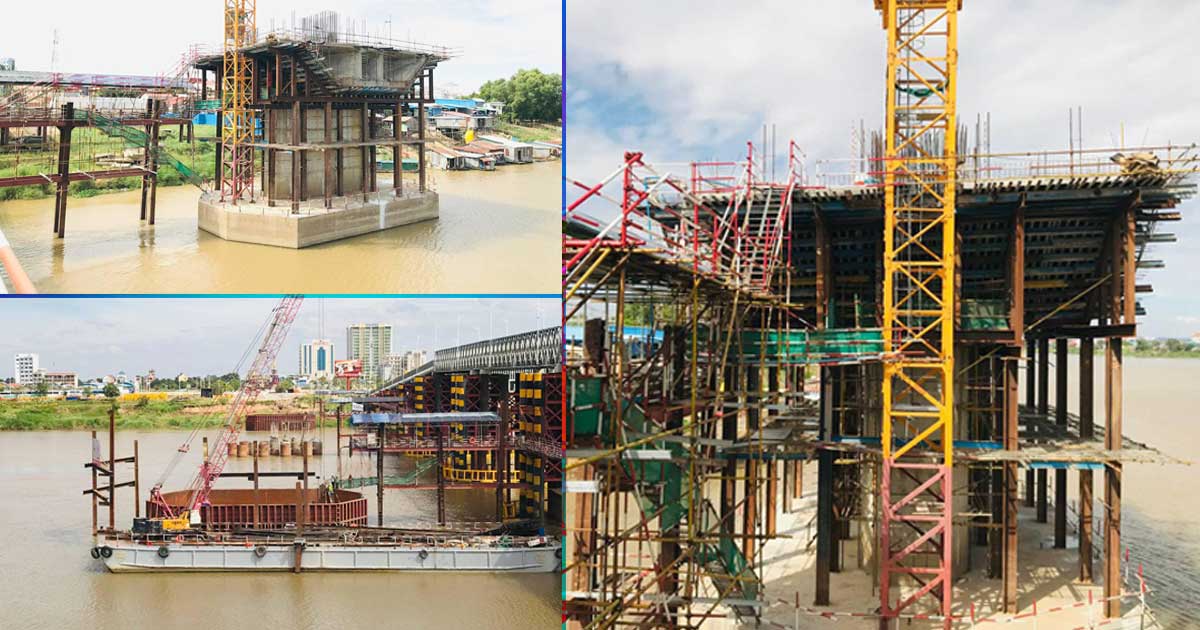 Russey Keo-Chroy Changva Concrete Bridge 36% Complete