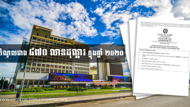 ប្រាក់ចំណេញរបស់ NagaCorp សម្រាប់ឆ្នាំ ២០២០ ធ្លាក់ចុះប្រមាណជាង ៨០%