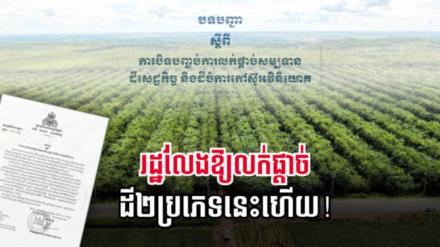រដ្ឋចេញបទបញ្ជាថ្មី សម្រេចលែងឱ្យលក់ផ្តាច់ដីសម្បទានសេដ្ឋកិច្ច និងដីចំការកៅស៊ូអវិនិយោគ ទៀតហើយ