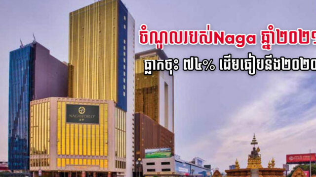 ចំណូលដុល NagaCorp ឆ្នាំ ២០២១ មាន ២២៣ លានដុល្លារ ធ្លាក់ចុះ៧៤% ធៀបនឹង២០២០