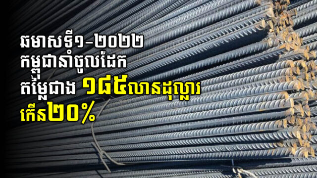 ឆមាសទី១-២០២២ កម្ពុជានាំចូលដែក និងដែកថែប តម្លៃជាង ១៨៥លានដុល្លារ កើន២០%