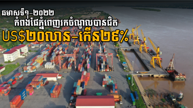 ឆមាសទី១-២០២២ កំពង់ផែស្វយ័តភ្នំពេញរកចំណូលបានជិត ២០លានដុល្លារ កើន ២៩%