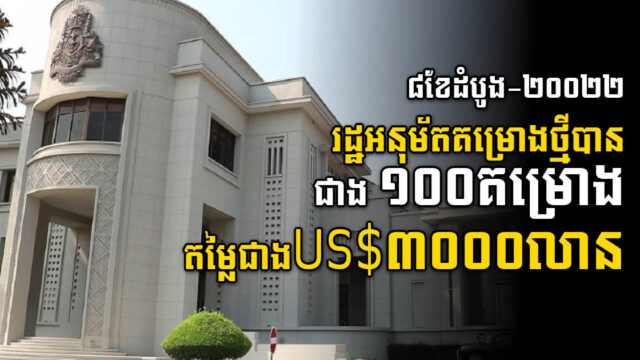 ៨ខែដំបូង-២០២២ រដ្ឋអនុម័តគម្រោងថ្មីជាង១០០គម្រោង តម្លៃជាង ៣ពាន់លានដុល្លារ