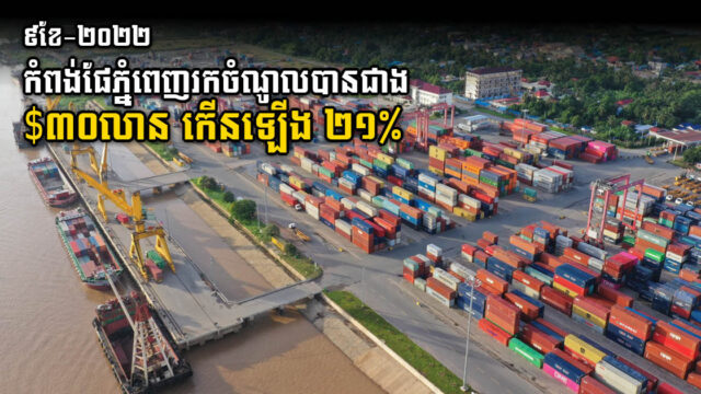 ៩ខែ ឆ្នាំ២០២២ កំពង់ផែស្វយ័តភ្នំពេញរកចំណូលបានជាង ៣០លានដុល្លារ កើនឡើង ២១%