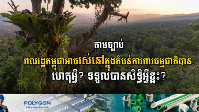 តើតំបន់ការពារធម្មជាតិចែកជាប៉ុន្មានតំបន់? តើពលរដ្ឋអាចកាន់កាប់ដីក្នុងតំបន់នេះបានដែរទេ?