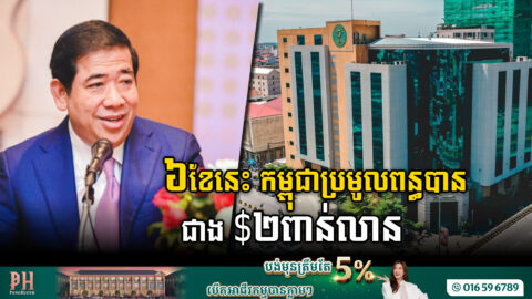 ឆមាសទី១ ២០២៣ កម្ពុជាប្រមូលពន្ធបានជាង ២ពាន់លានដុល្លារ ថយចុះ១៩ភាគរយ