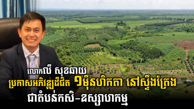 រដ្ឋសម្បទានដីជិត ១ម៉ឺនហិកតា ដល់ឯកជន ដើម្បីអភិវឌ្ឍវិស័យកសិ-ឧស្សាហកម្ម នៅស្ទឹងត្រែង