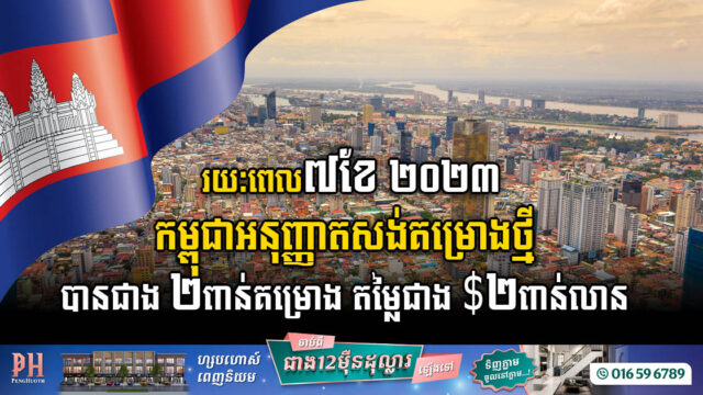 រយៈពេល៧ខែ ២០២៣ រដ្ឋចេញលិខិតអនុញ្ញាតសាងសង់បានជាង ២ពាន់គម្រោង មានតម្លៃជាង២ពាន់លានដុល្លារ