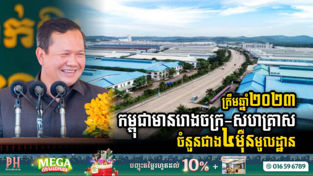 គិតត្រឹមឆ្នាំ២០២៣ កម្ពុជាមានរោងចក្រ-សហគ្រាសចំនួនជាង ៤ម៉ឺនមូលដ្ឋាន