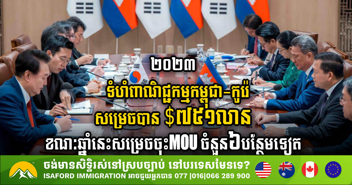 Cambodia & Korea Strengthen Trade Ties with US$751m Volume & New Six MoUs