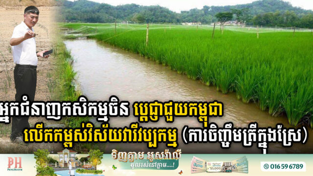 អ្នកជំនាញពីសាកលវិទ្យាល្បីចិនមកកម្ពុជា ដើម្បីជួយលើកកម្ពស់វិស័យវារីវប្បកម្ម