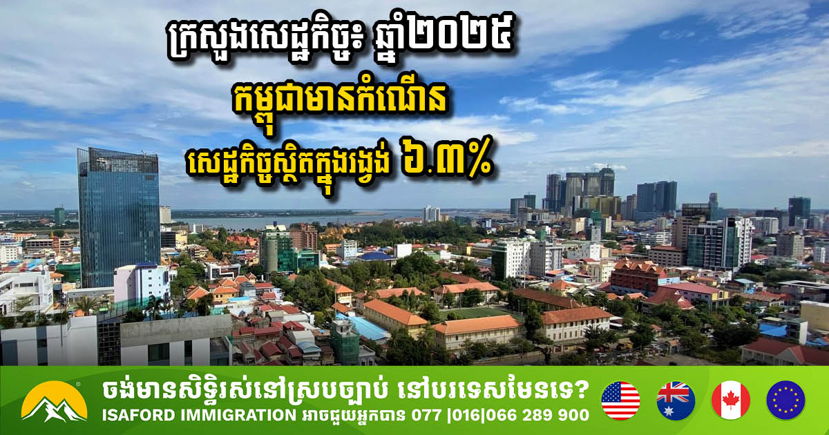 The Ministry of Economy and Finance predicts Cambodia’s economic growth at 6.3 percent in 2025