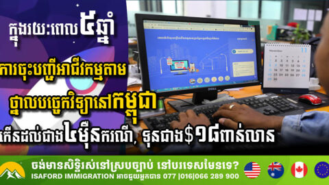 រយៈពេល៥ឆ្នាំ ការចុះបញ្ជីអាជីវកម្មតាមថ្នាលបច្ចេកវិទ្យានៅកម្ពុជាកើនដល់ជាង ៤ម៉ឺន, ទុនជាង $១៨ពាន់លាន
