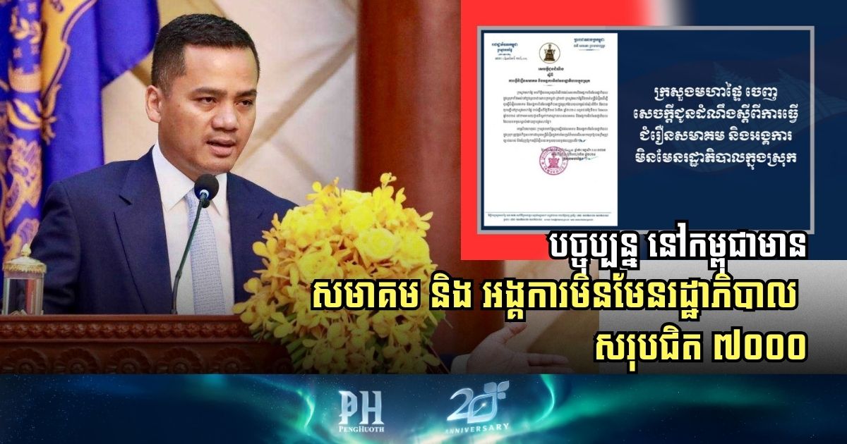 Growth of Associations and NGOs in Cambodia Reaches Nearly 7,000