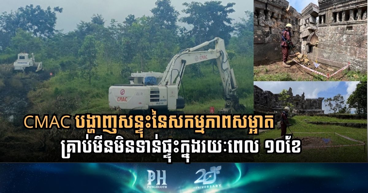 រយៈពេល ១០ខែ អង្គភាព CMAC សម្អាតគ្រាប់មីន និងយុទ្ធភណ្ឌមិនទាន់ផ្ទុះបានជាង៤ម៉ឺនគ្រាប់ លើផ្ទៃដីជាង១ម៉ឺនហិកតា