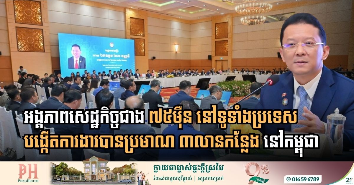 កម្ពុជាមានអង្គភាពសេដ្ឋកិច្ចជាង ៧៥ម៉ឺន នៅទូទាំងប្រទេស បង្កើតការងារបានប្រមាណ ៣លានកន្លែង