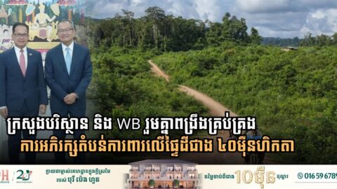 ក្រសួងបរិស្ថាន និង WB រួមគ្នាពង្រឹងគ្រប់គ្រងការអភិរក្សតំបន់ការពារលើផ្ទៃដីជាង ៤០ម៉ឺនហិកតា