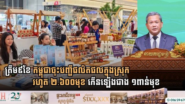 Cambodia Registers Over 2,600 Domestic Products in First Nine Months of 2026